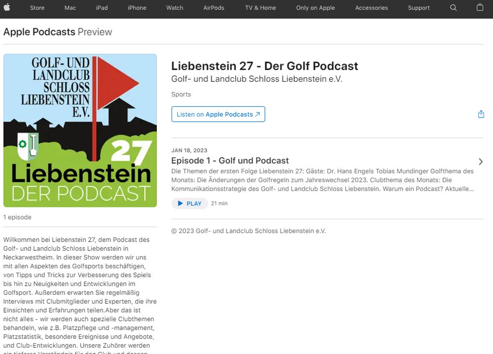 Golf- und Landclub Schloß Liebenstein Podcast