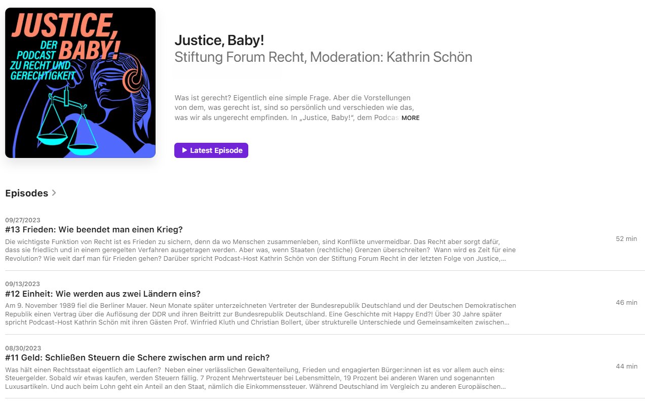 Justice Baby - Apple Podcast